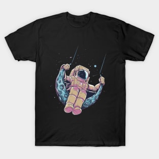 Astronaut Swinging From The Moon T-Shirt